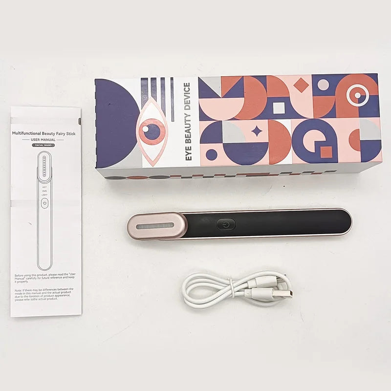 New 7 Colors Red Light Facial Wand EMS Microcurrent Face Lifting Device Eye Neck Massager Skin Tightening Skin Care Beauty Tool