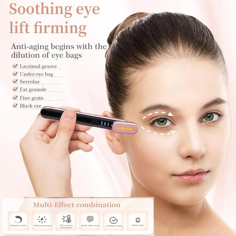 New 7 Colors Red Light Facial Wand EMS Microcurrent Face Lifting Device Eye Neck Massager Skin Tightening Skin Care Beauty Tool