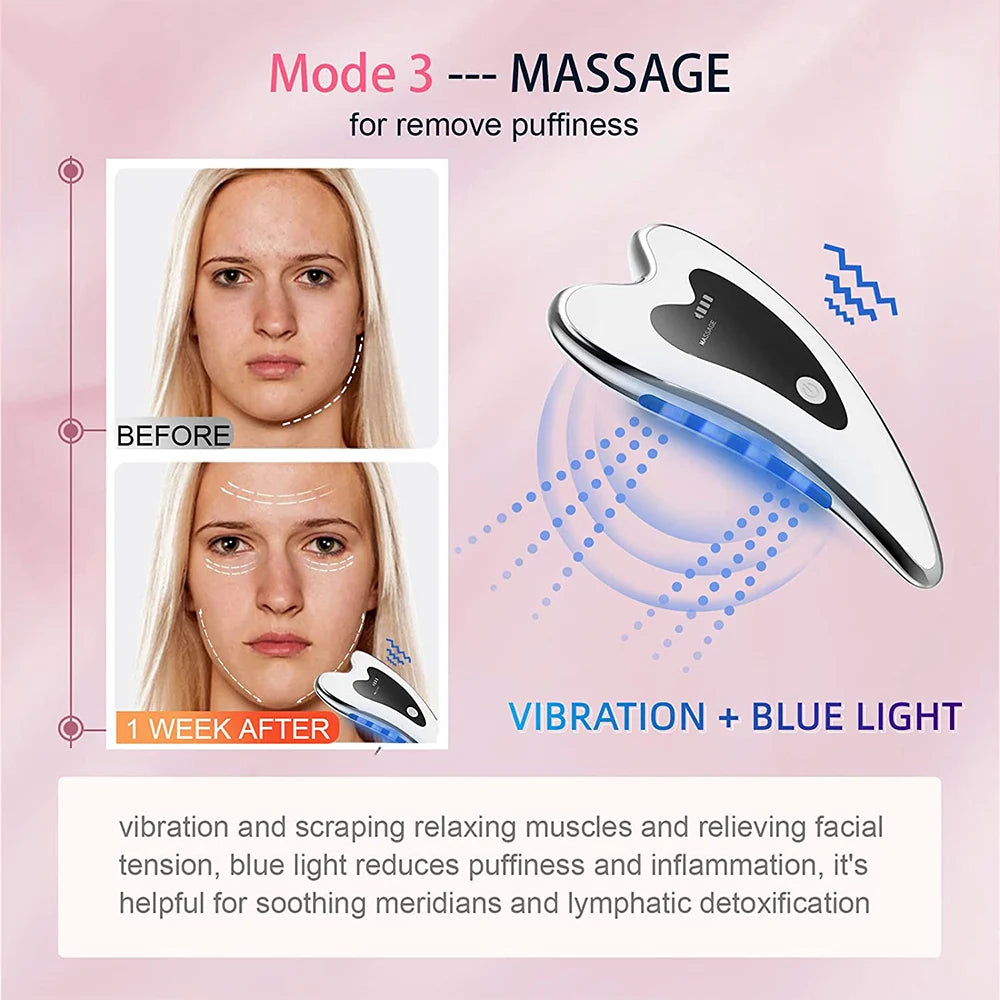 Electric Gua Sha Tools Face Massagers for Facial Lifting Double Chin Remove Guasha Board Scraping Microcurrent Face Lift Machine