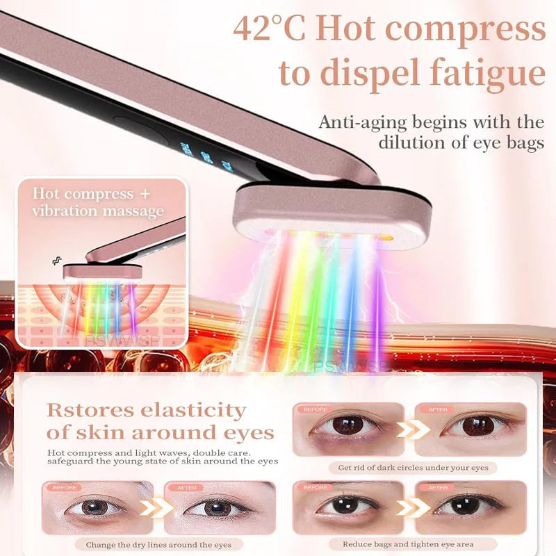 New 7 Colors Red Light Facial Wand EMS Microcurrent Face Lifting Device Eye Neck Massager Skin Tightening Skin Care Beauty Tool