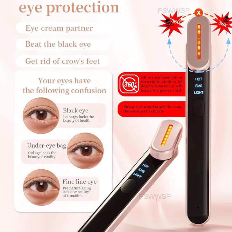 New 7 Colors Red Light Facial Wand EMS Microcurrent Face Lifting Device Eye Neck Massager Skin Tightening Skin Care Beauty Tool