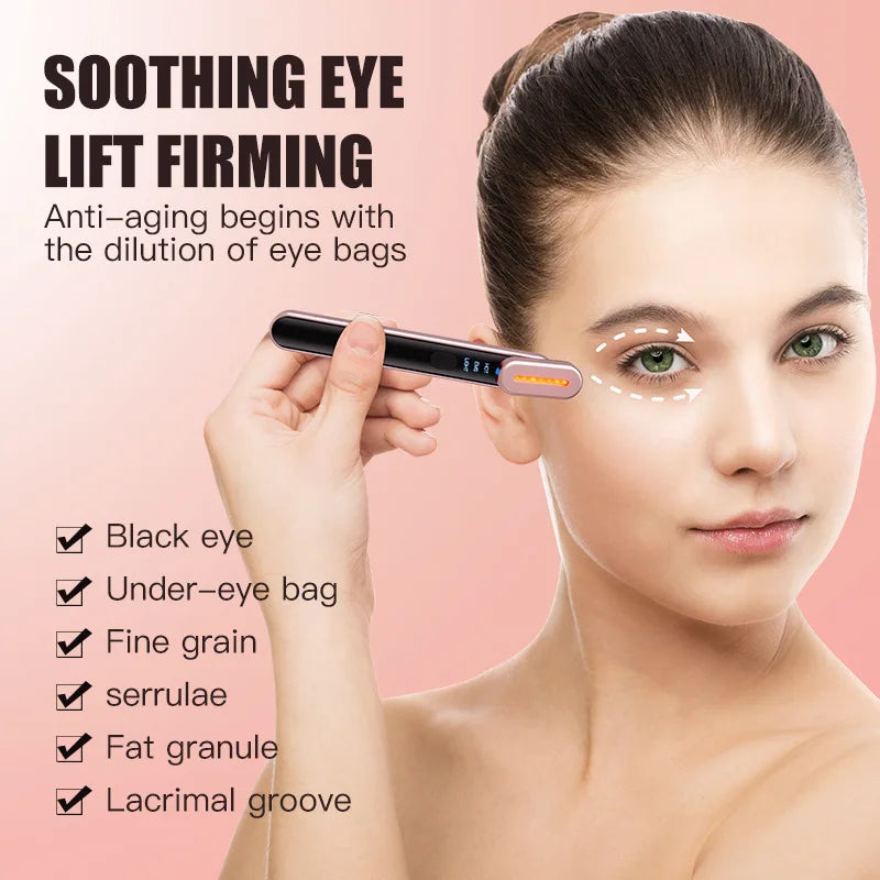 New 7 Colors Red Light Facial Wand EMS Microcurrent Face Lifting Device Eye Neck Massager Skin Tightening Skin Care Beauty Tool