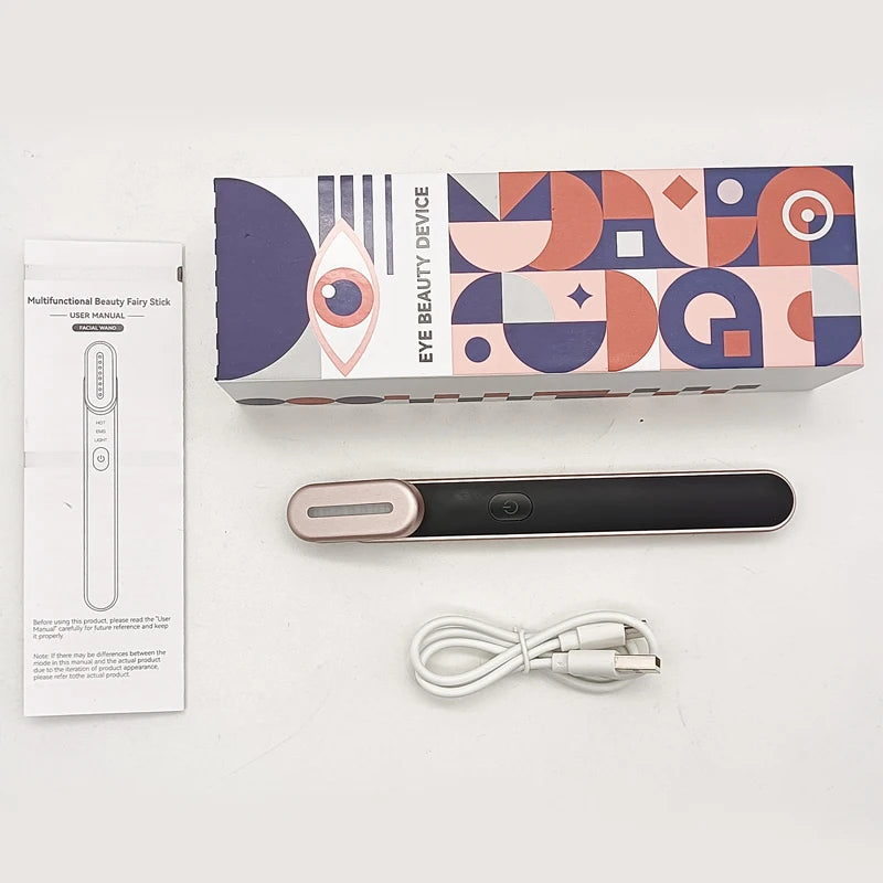 New 7 Colors Red Light Facial Wand EMS Microcurrent Face Lifting Device Eye Neck Massager Skin Tightening Skin Care Beauty Tool