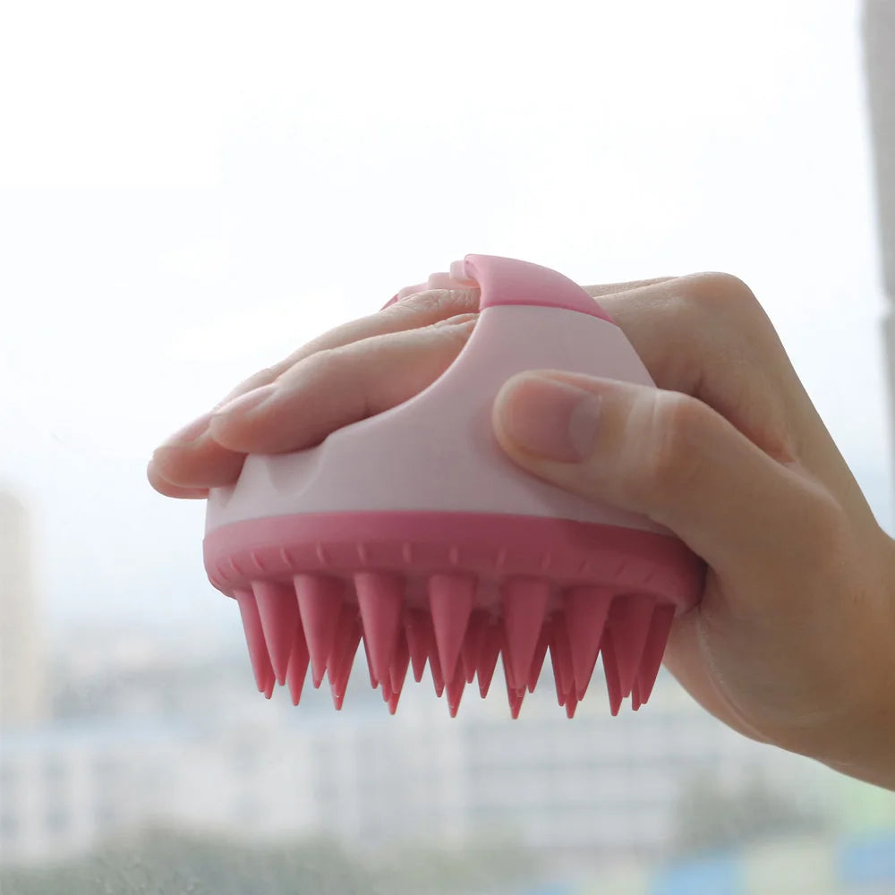 Shampoo Head Scalp Massage Brush Silicone Soft Skin Friendly Hair Washing Massager Comb SPA Massage Brush Beauty Salon Hair Tool