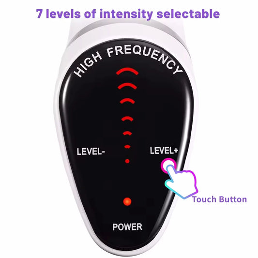 6 in 1 Touch Panel High Frequency Facial Machine for Hair Face Electrotherapy Wand Argon Treatment Acne Skin Care