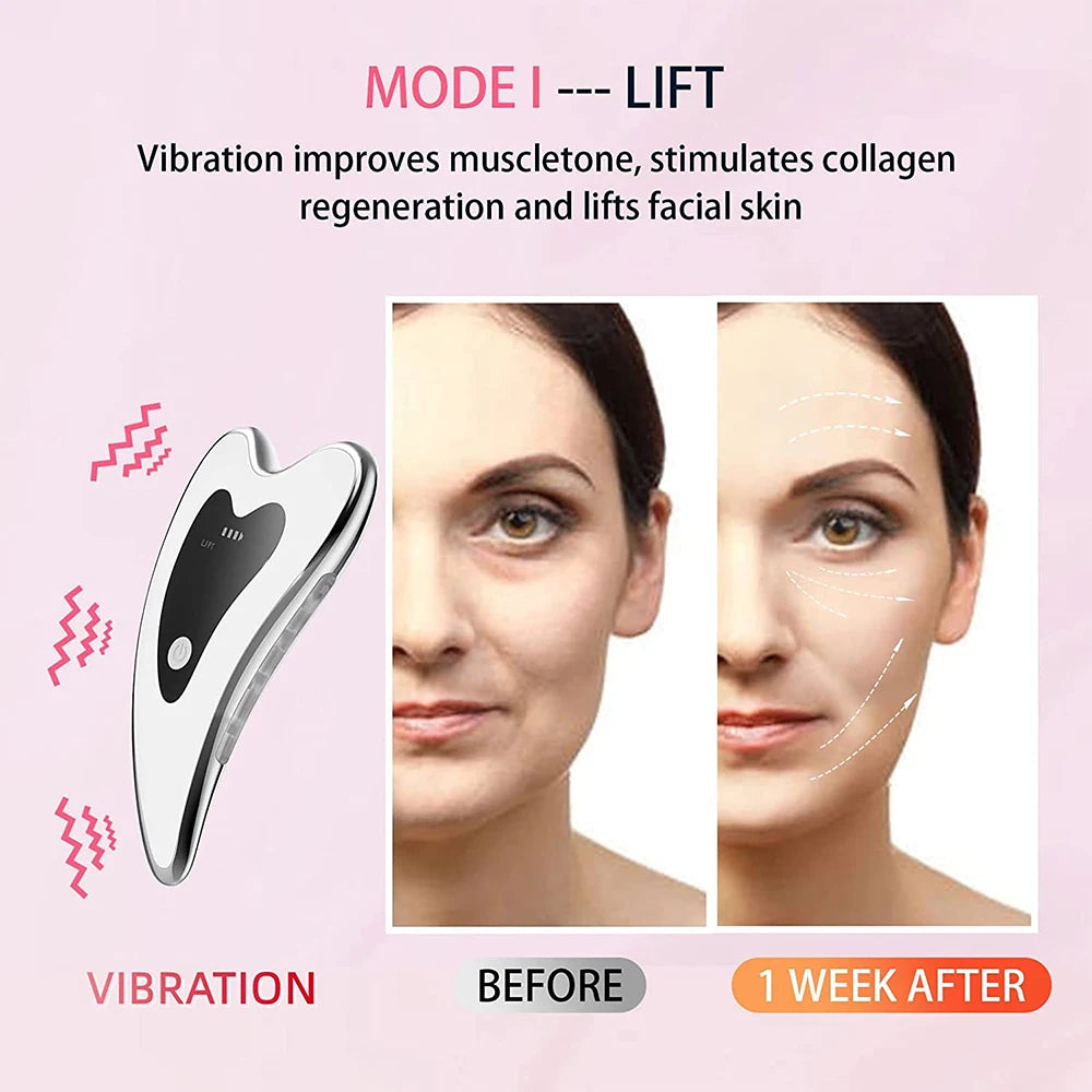 Electric Gua Sha Tools Face Massagers for Facial Lifting Double Chin Remove Guasha Board Scraping Microcurrent Face Lift Machine