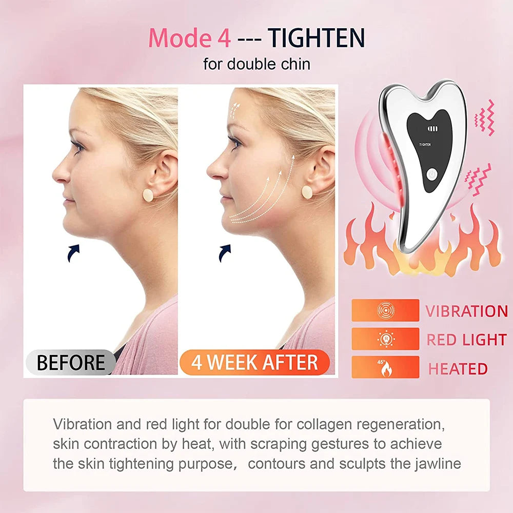 Electric Gua Sha Tools Face Massagers for Facial Lifting Double Chin Remove Guasha Board Scraping Microcurrent Face Lift Machine