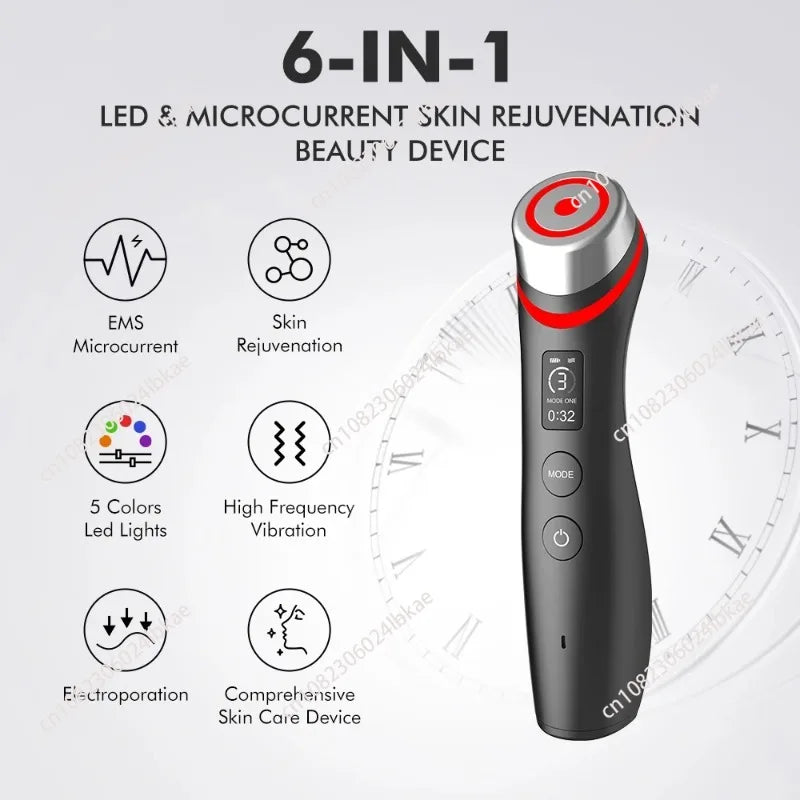 Age Boosters Pro R 6 In1 Handheld Facials RF EMS Machine Personals Care Face Massage Electric LED Beauty Device