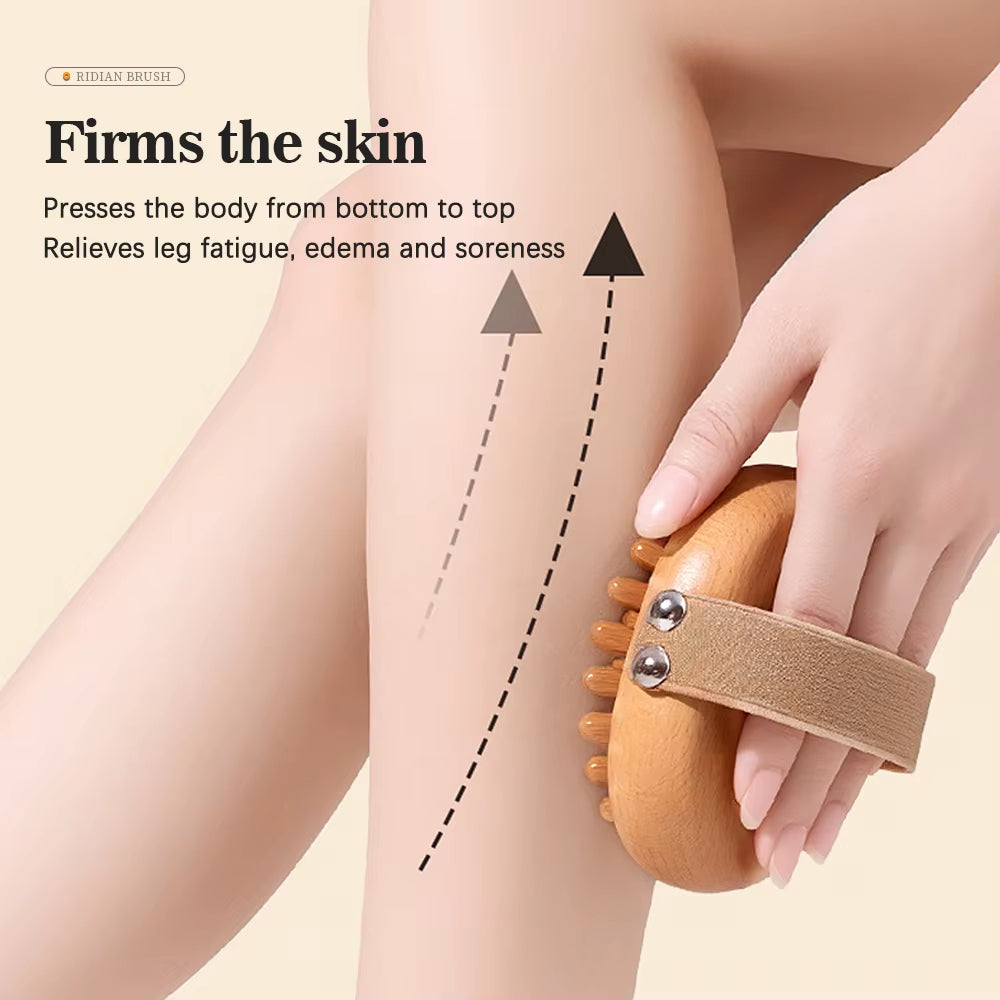 Body anti Cellulite Cushion Meridian Brush Multi-Functional Wooden Spa Air Cushion Massage Hair Comb Scalp Body Massage Brush